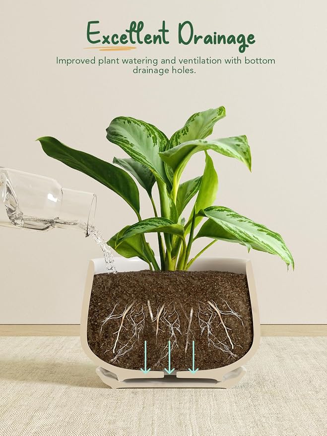 LE TAUCI Ceramic Plant Pots, 4.1+5.1+6.5 inch, Planters - Image 5
