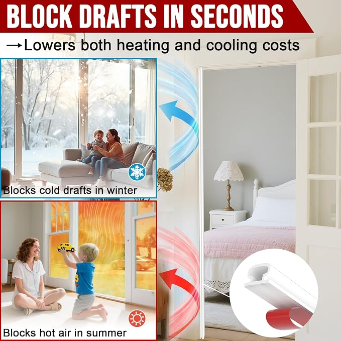 alophoty Door Weather Stripping Door Seal Strip, 0.35"x0.24" | Self-Adhesive - Image 2