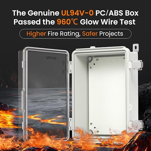 QILIPSU UL94-V0 Outdoor WiFi Enclosure 13.8"x9.9"x5.9" Waterproof Electrical - Image 2