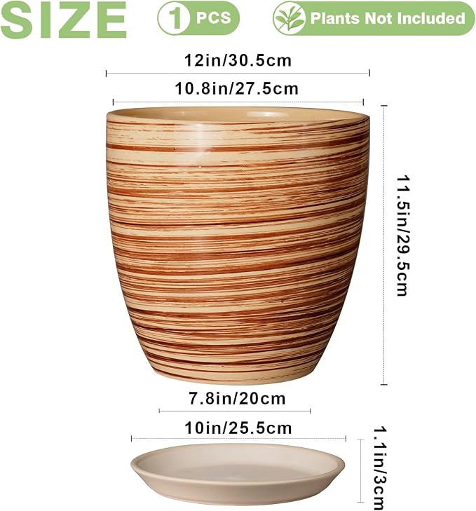 12 Inch Planter Pot Ceramic Plant Pots - Image 3