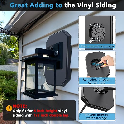 Siding Mounting Kit, Siding Mount Block, Outdoor Light Mounting Block - Image 6