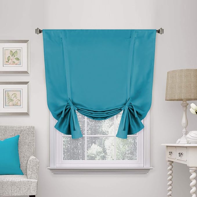 H.VERSAILTEX Blackout Tie Up Curtain Energy Efficient Window Shades Adjustable by HVERSAILTEX
