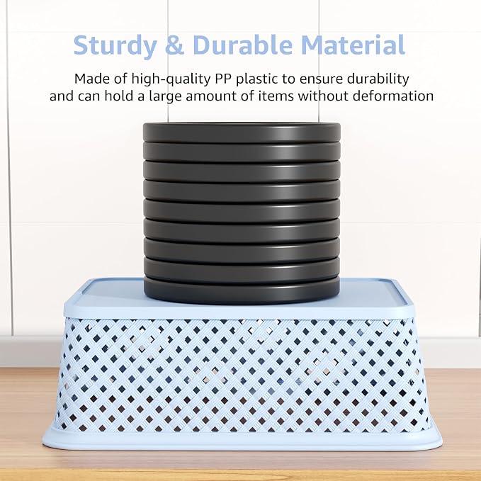 MaxGear 3 Pack Plastic Storage Baskets, Suitable - Image 2