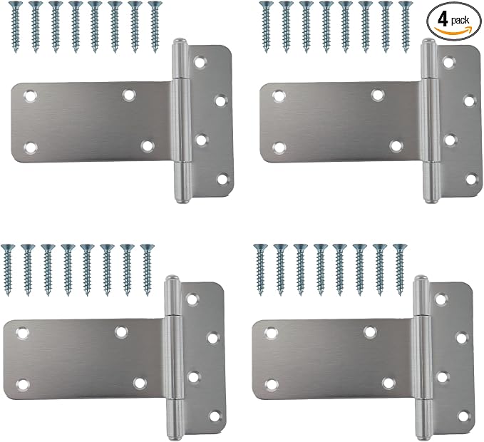 4 Pack 5” Heavy Duty Gate Hinges, 260 Lbs Capacity Black Door Hinges | T Gate by Pubotlu
