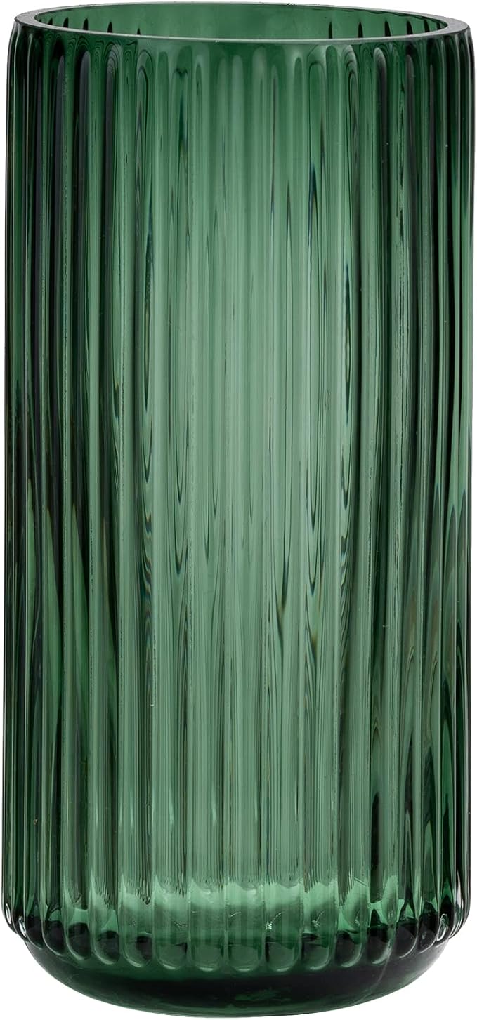Flower Vase 7.5 inch Green Thickened Glass Vase by TIMEFOTO