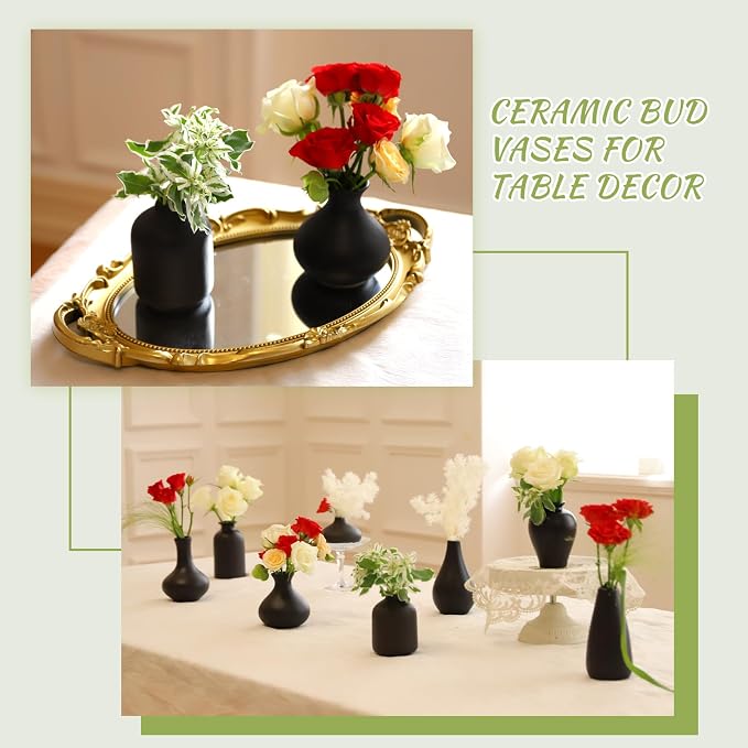 Small Black Vases Set of 8 - Image 5