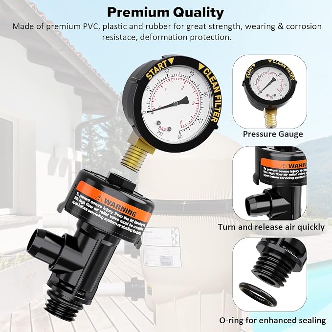 Manual Air Relief Valve for Pool and Spa Filters, Pool Filter Air Relief Valve - Image 5