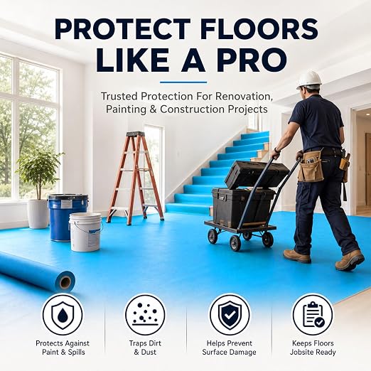 Amylove 40" x 90' Temporary Floor Protection No Residue Self-Adhesive Surface - Image 6