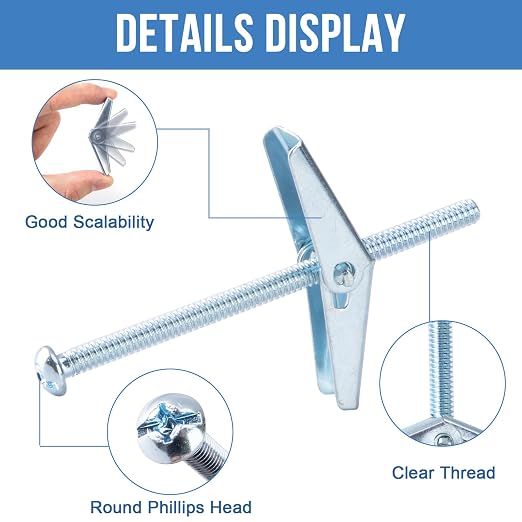 1/4"x4" Toggle Bolts 1/4 inch Wall Anchors - Image 3