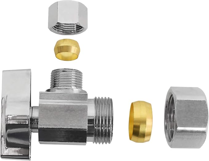 Heavy Duty 1/4 Quarter Turn Angle Shut Off Valve Squared Body 1/2 in. NOM Comp - Image 4