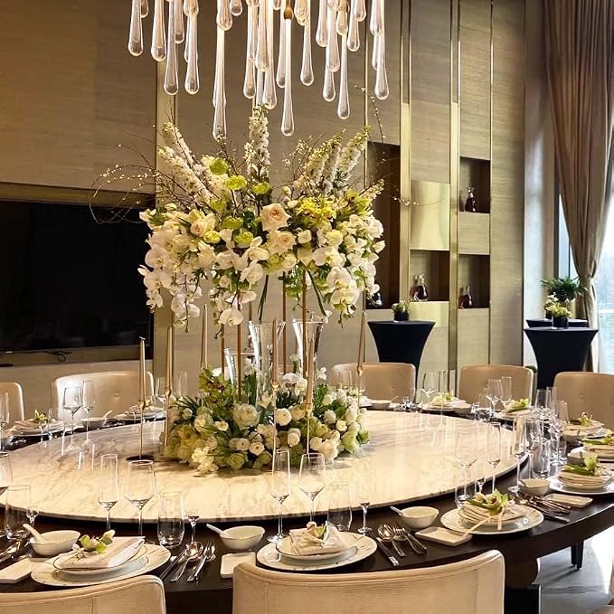 31.5inch 2 pcs Column Vases Gold Centerpieces - Image 6
