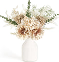 Mkono Fake Flowers in Ceramic Vase, Small Silk Faux Artificial Flower by Mkono