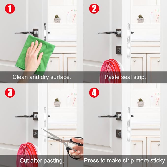 ToLanbbt T-Shaped Door Draft Stopper 1.97 in x 49 FT Silicone Weather Stripping - Image 6