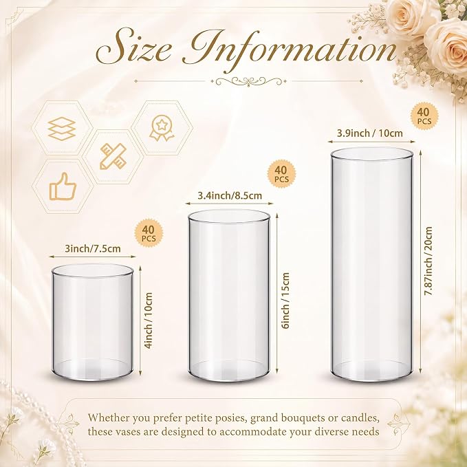 Nuogo Plastic Cylinder Vases Tall Plastic Flower Vases - Image 2