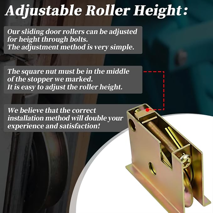 2Pcs P-4998-FLR Sliding Patio Door Roller, Adjustable Roller Height | Fit - Image 5