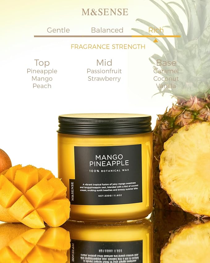 M&SENSE Mango Pineapple Scented Candles - Image 2