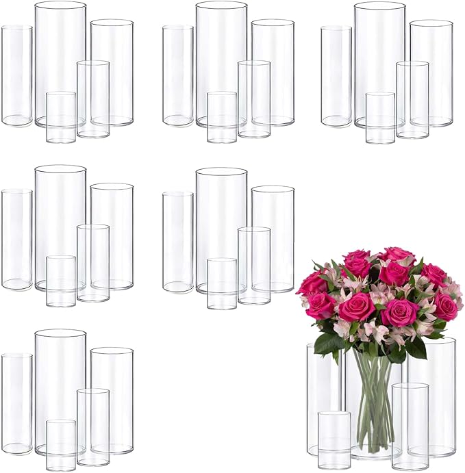 30pcs 11.8Inch Large Size Glass Vase Cylinder by Unknown