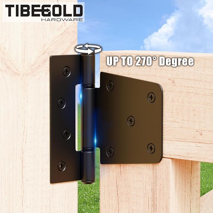 3-1/2 Inch Heavy Duty Gate Hinges, Gate Strap Hinge - Image 4