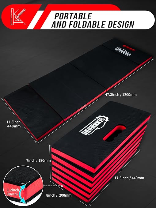 1.2" Extra Thick Mechanic Mat, Foldable Kneeling Pad - Image 4