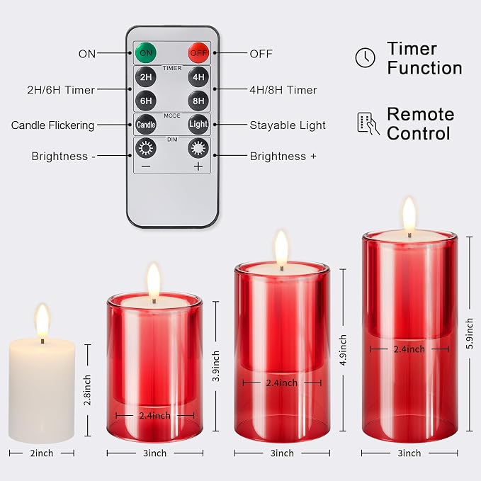 NURADA Flameless Candles with Remote Timer - Image 7