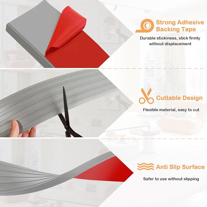 Threshold Ramps for Doorways Self-Adhesive Rubber Threshold Strip | Rubber - Image 2