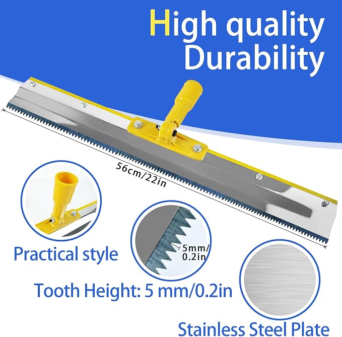 VKE Self Leveling Concrete Tools Spiked Roller, 63in Telescopic Pole | - Image 4