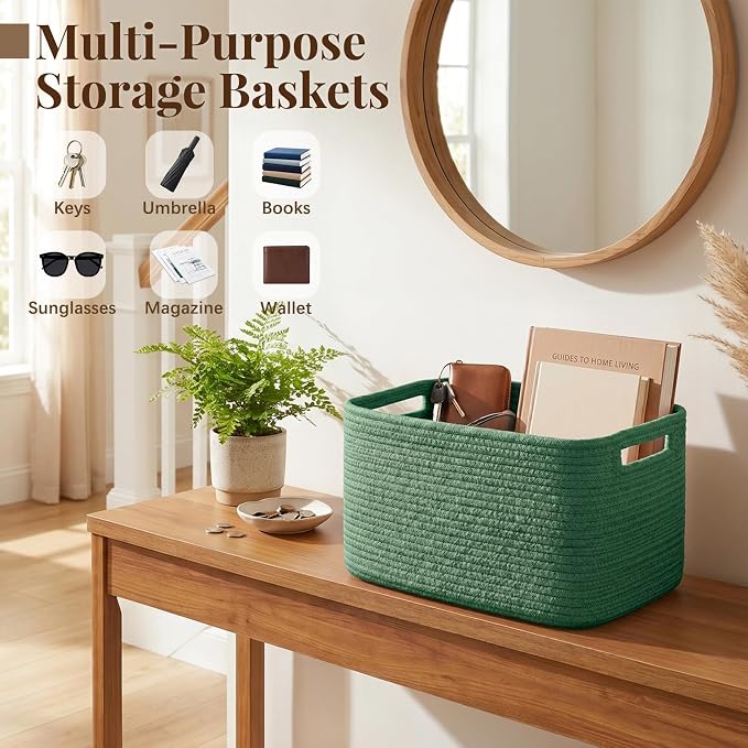 OIASKET 4Packs Natural Cotton Rope Storage Baskets - Image 7