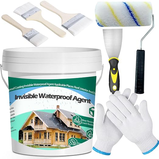 3Kg/106Fl.oz Invisible Waterproof Agent Indoor&Outdoor Waterproof Coating Set by QUKLOGEN
