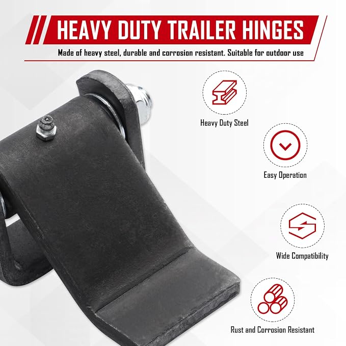 Weld on Trailer Hinges Greaseable Dump Trailer Trucks Gate Door Hinge | Strap - Image 6