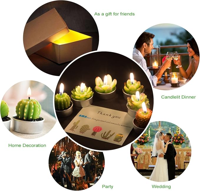 Handmade Cactus Tealight Candles | Succulent Cactus Tea Light Candles - Image 6