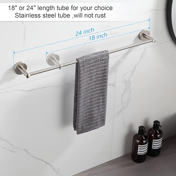BGL Bathroom Hardware Set Brushed Nickel Bathroom Accessory Set Towel Bar 8 - Image 2