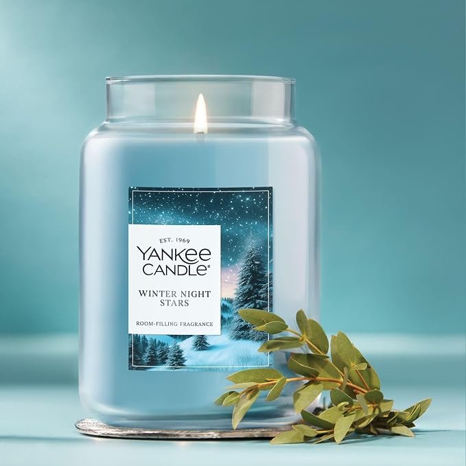 Yankee Candle Winter Night Stars, Christmas Scented Candle, 22oz Large Jar - Image 4
