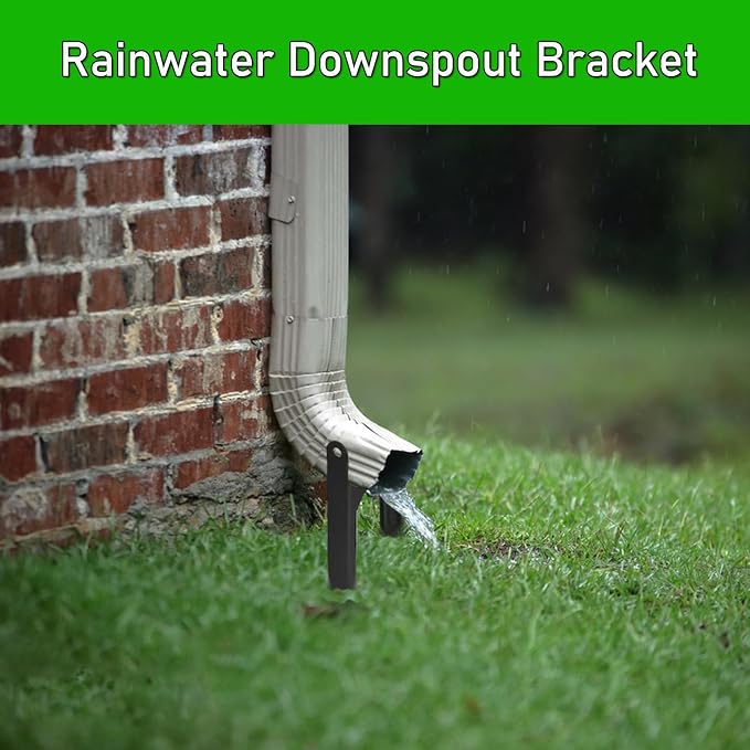 2Pcs Rainwater Downspout Bracket, Adjustable Gutter Downspout Holder Stake - Image 6