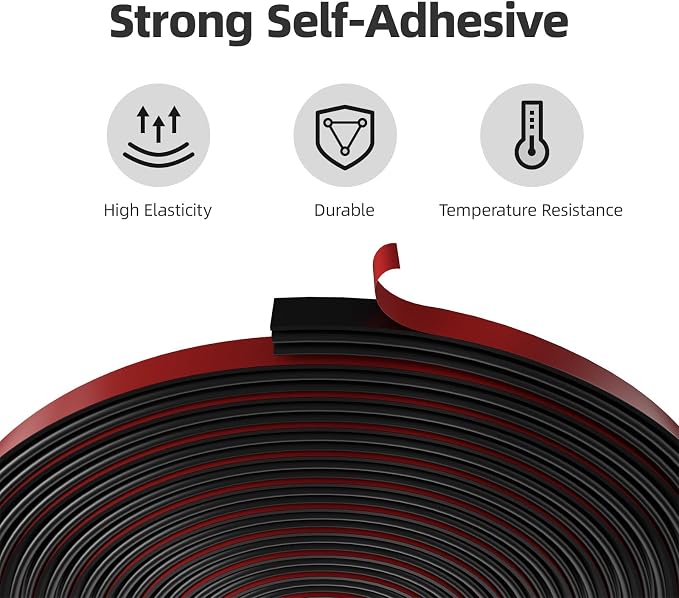 Weather Stripping, Self-Adhesive Door Soundproof Weatherstripping - Image 4