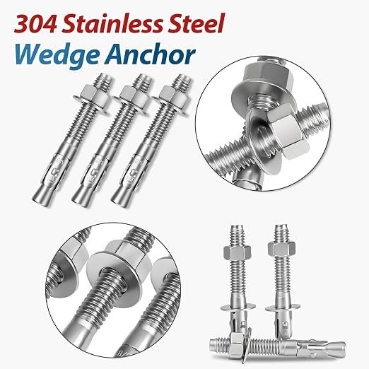 3/8" x 3" Wedge Anchor, 304 Stainless Steel Concrete Anchors - Image 3