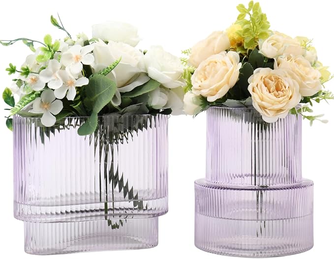 Purple Glass Vases, Modern Glass Vase by YANWE