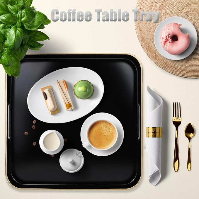 Black Square Decorative Tray - Image 6