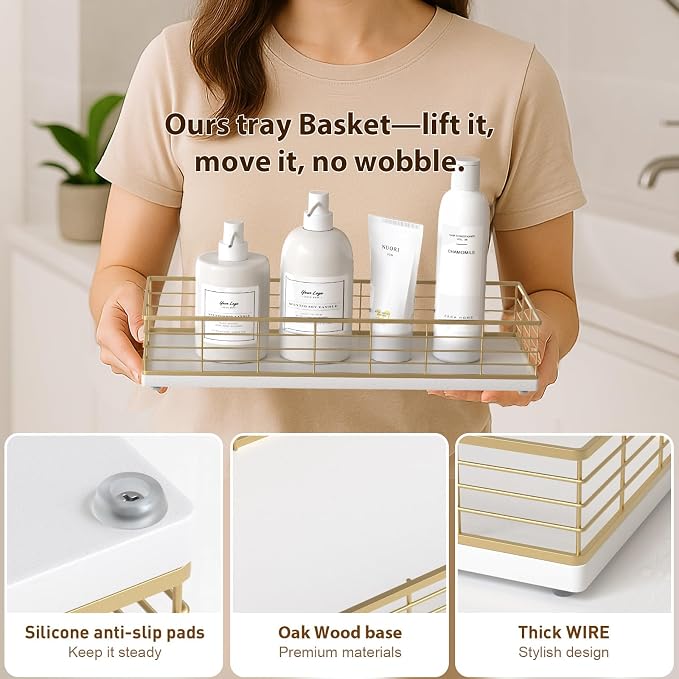 Toilet Paper Storage Basket, Narrow Bathroom Countertop Organizer - Image 5