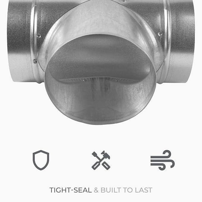 90° Degree Ø6 x 6 x 6 Inch T Shape Duct Splitter - Image 4