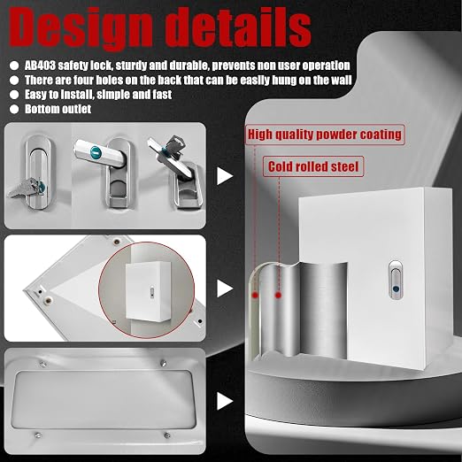 Electrical Box 20 x 16 x 8 Inch Indoor Outdoor Electrical Enclosure Box Steel - Image 4