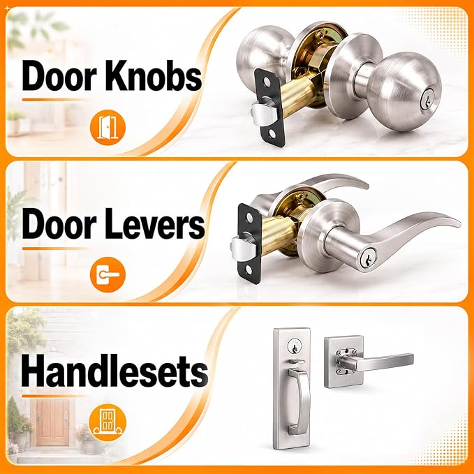 Adjustable Door Latch Replacement 2-3/8'' or 2-3/4'' Door Lock Replacement - Image 6