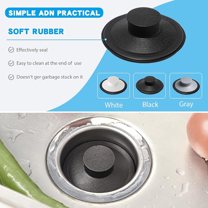 RQYEKDO 3‑1/2" Kitchen Sink Stopper Universal Drain Plug 2 Pack - Image 3