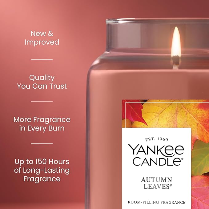 Yankee Candle Autumn Leaves, Holiday Scented Candle, 22oz Large Jar - Image 3