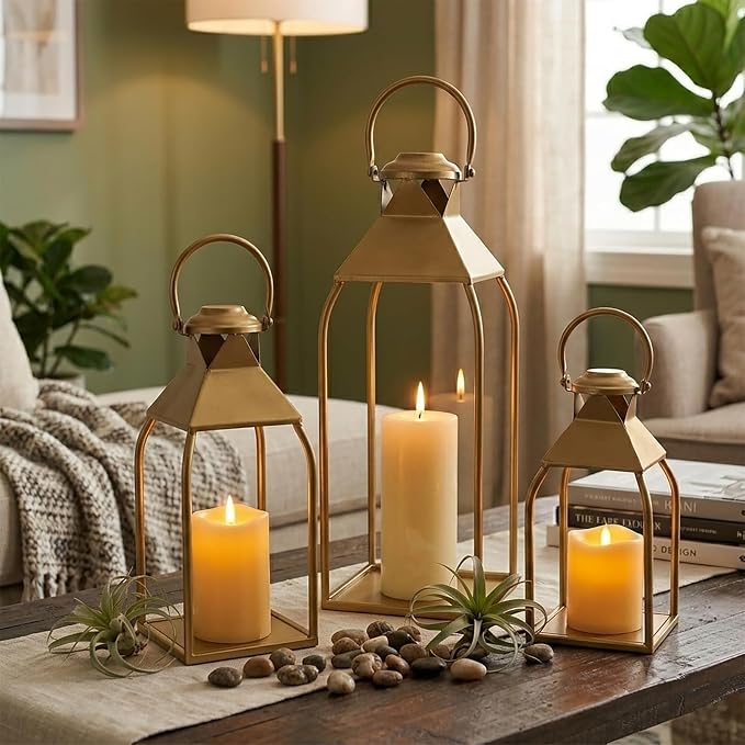 Decorative Metal Lanterns Indoor Outdoor, Candle Holder - Image 2