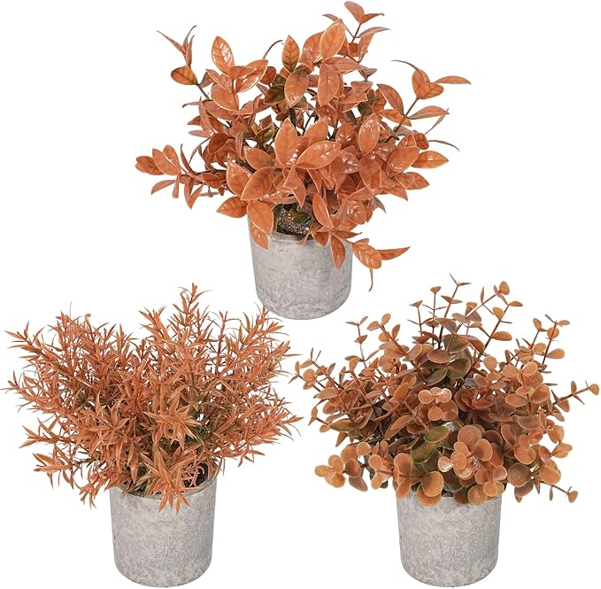 Velener Small Fake Eucalyptus Plant Artificial Potted Plants Indoor by Velener