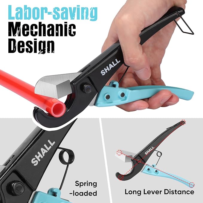 SHALL PEX Pipe Cutter, Cuts up to 1-3/8’’, Fast Tubing Cutter - Image 6