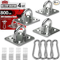 304 Stainless Steel Pad Eye Snap Hook, M6 Ceiling Hook 800Lb, Yoga Gym Equipment by Sprookber