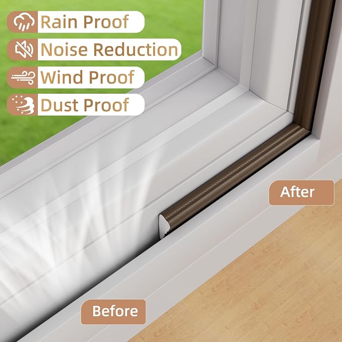 Kneelisa 3Pcs×196” Wedge-Shape Foam Window Weather Stripping Door Seal | - Image 7