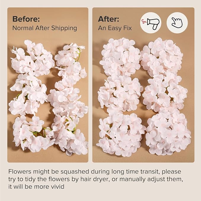 Auihiay 64Pcs Pink Hydrangea Artificial Flowers Bulk, Silk Hydrangeas | - Image 8