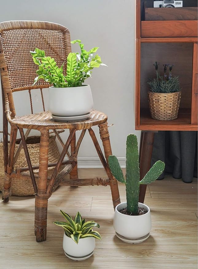 LE TAUCI Ceramic Plant Pots, 4.1+5.1+6.5 inch, Planters - Image 6